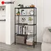 black metal wire shelving