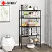 black metal wire shelving